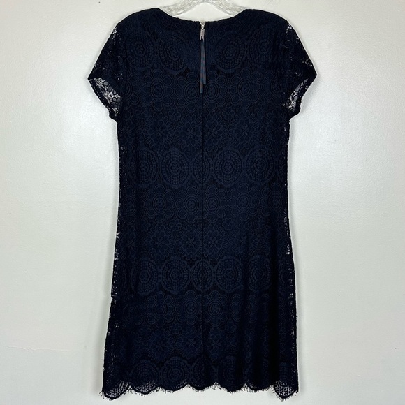 LAUNDRY BY SHELLI SEGAL Black Lace Cocktail Dress Goth Fairy Sheer, Size 8 - Picture 10 of 10